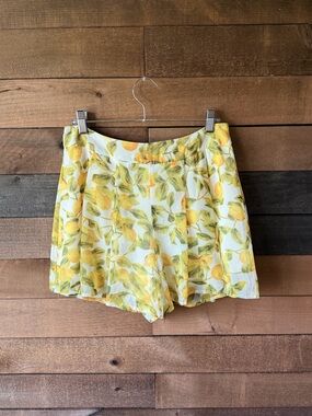 Papaya Lemon Print Flowy Shorts Summer Lightweight Lined L